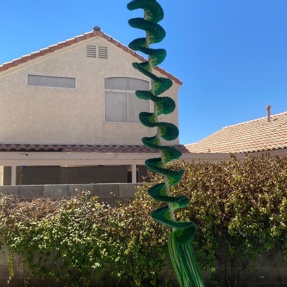 Hand Crafted Other - Handmade Crochet Wind Spinner Shades of Green Loop to Gand And Tassel Bottom